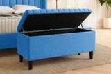 Safari Lined Upholstered Ottoman Bench with Storage