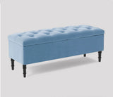 Swiss Chesterfield Upholstered Ottoman Storage Bench with Legs