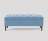 Swiss Chesterfield Upholstered Ottoman Storage Bench with Legs
