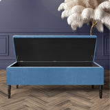 Paris Velvet Ottoman Storage Bench with Plain Lid