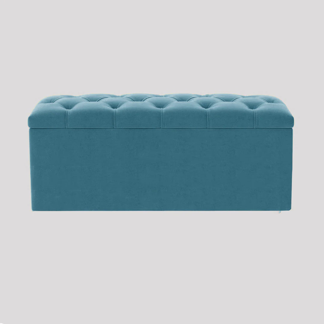 Luna Chesterfield Velvet Storage Ottoman