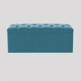 Luna Chesterfield Velvet Storage Ottoman