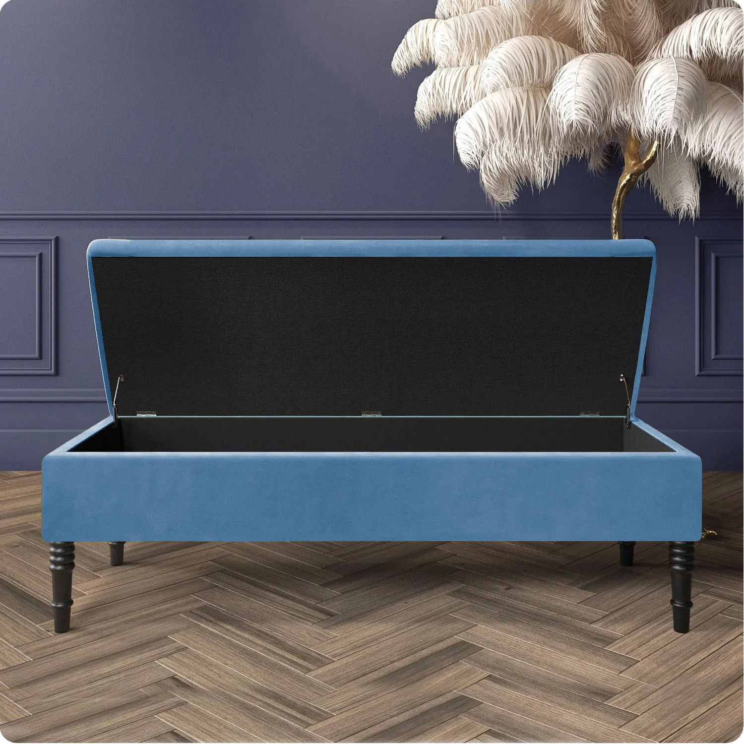 Safar Plain Upholstered Shoe Storage Bench with Legs