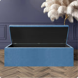 Safar Large Velvet Ottoman Storage Box with Plain Lid