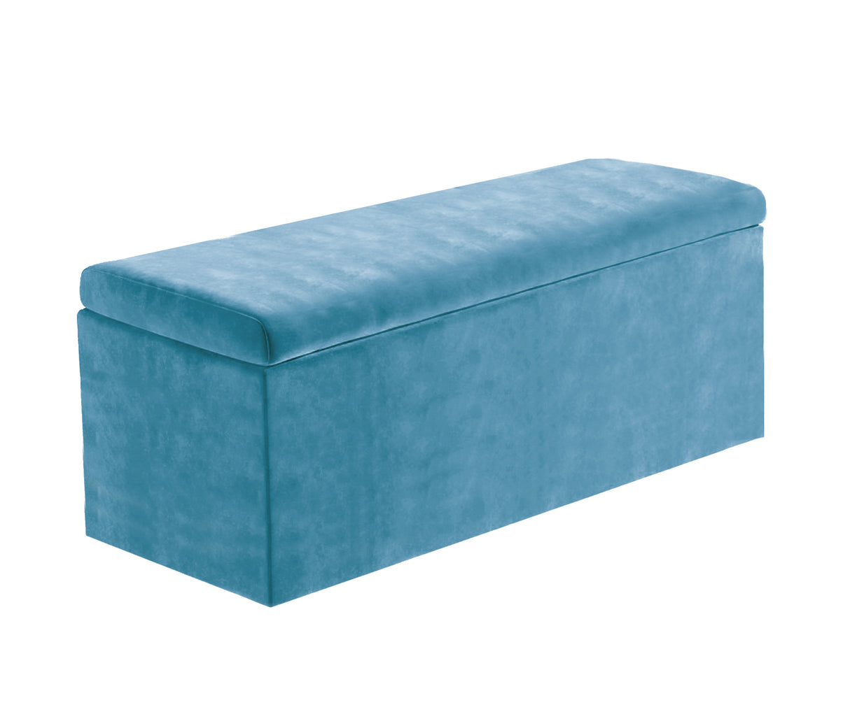 Safar Large Velvet Ottoman Storage Box with Plain Lid