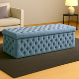 Lux Full Upholstered Velvet Storage Ottoman Box