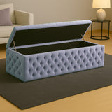 Lux Full Upholstered Velvet Storage Ottoman Box
