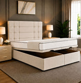 Elara Divan Storage Striped Tufted Ottoman Bed Frame