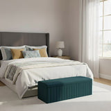 Safar Full Striped Upholstered Ottoman Box