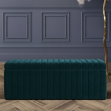 Safar Full Striped Upholstered Ottoman Box
