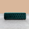 Riga Chesterfield Upholstered Ottoman Storage Box with Wooden Legs in Plush Velvet Fabric