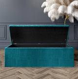 Large Safar Ottoman Storage Box - Plush Velvet Upholstered Blanket Box