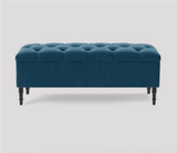Swiss Chesterfield Upholstered Ottoman Storage Bench with Legs