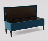 Swiss Chesterfield Upholstered Ottoman Storage Bench with Legs