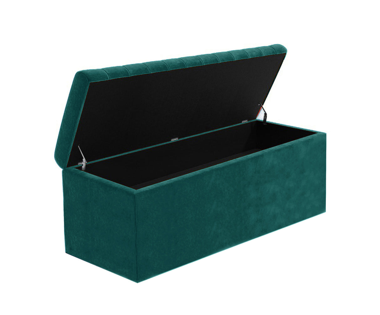 Safar Large Velvet Ottoman Storage Box with Plain Lid