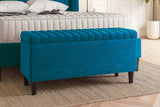 Safari Lined Upholstered Ottoman Bench with Storage