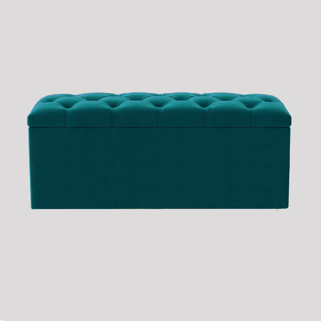 Luna Chesterfield Velvet Storage Ottoman