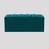 Luna Chesterfield Velvet Storage Ottoman