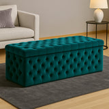 Lux Full Upholstered Velvet Storage Ottoman Box