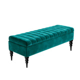Sierra Velvet Storage Shoe Bench with Legs