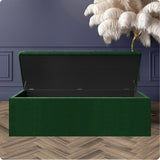 Safar Large Velvet Ottoman Storage Box with Plain Lid