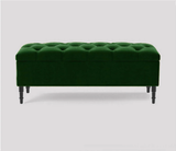 Swiss Chesterfield Upholstered Ottoman Storage Bench with Legs