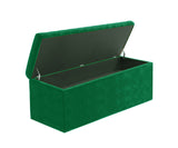 Safar Large Velvet Ottoman Storage Box with Plain Lid