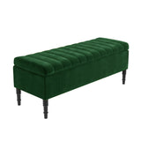 Paris Striped Ottoman Bench with storage