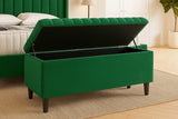 Safari Lined Upholstered Ottoman Bench with Storage