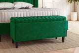 Safari Lined Upholstered Ottoman Bench with Storage