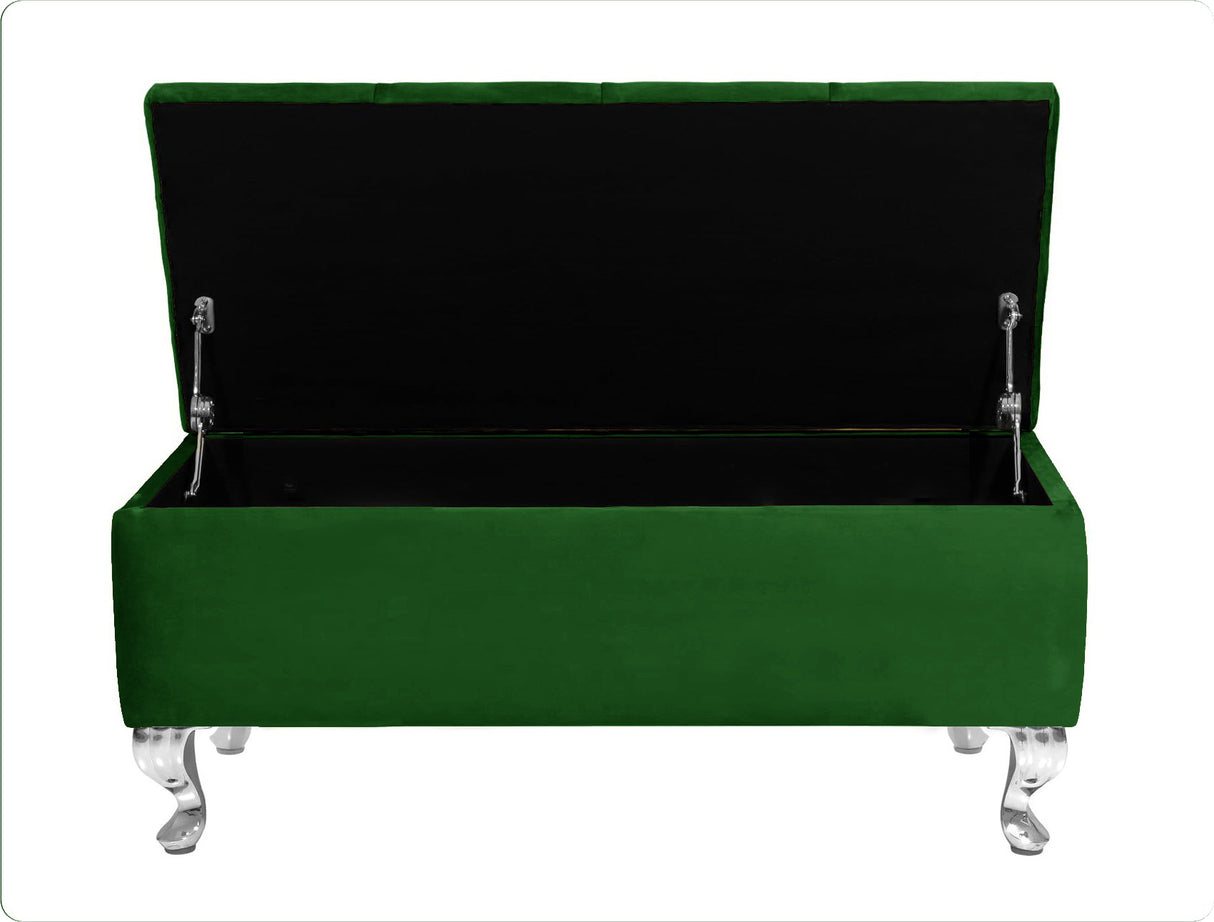 Londona Velvet Storage Bench with Legs