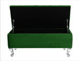 Londona Velvet Storage Bench with Legs