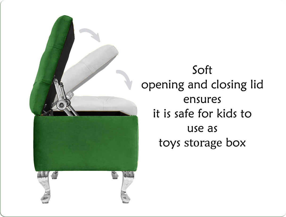 Londona Velvet Storage Bench with Legs