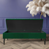 Safar Striped Ottoman Bench with Legs, Shoe Storage Bench