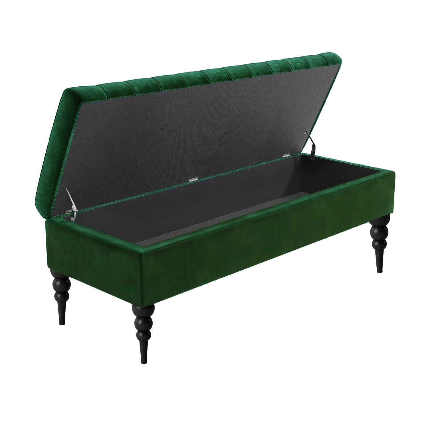 Sierra Velvet Storage Shoe Bench with Legs