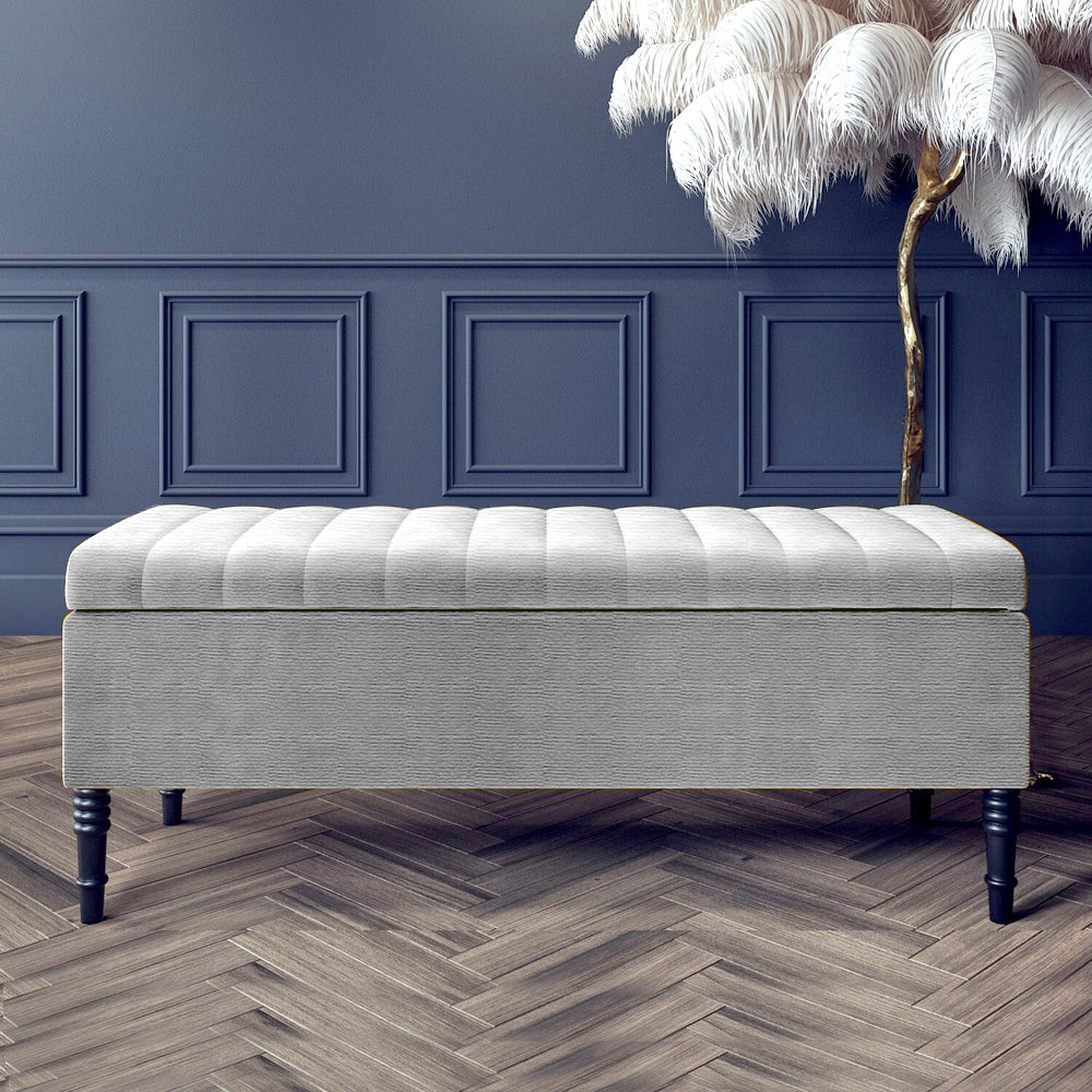 Paris Deep Storage Ottoman Bench in Naples