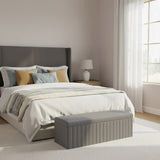 Safar Full Striped Upholstered Ottoman Box