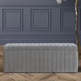 Safar Full Striped Upholstered Ottoman Box