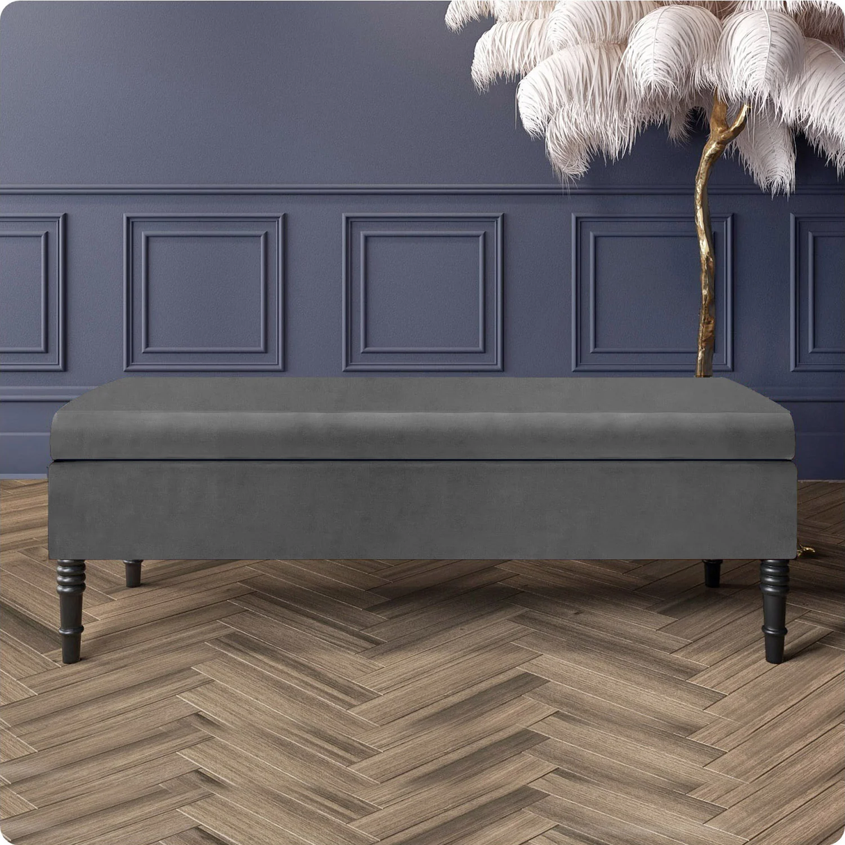 Safar Plain Upholstered Shoe Storage Bench with Legs