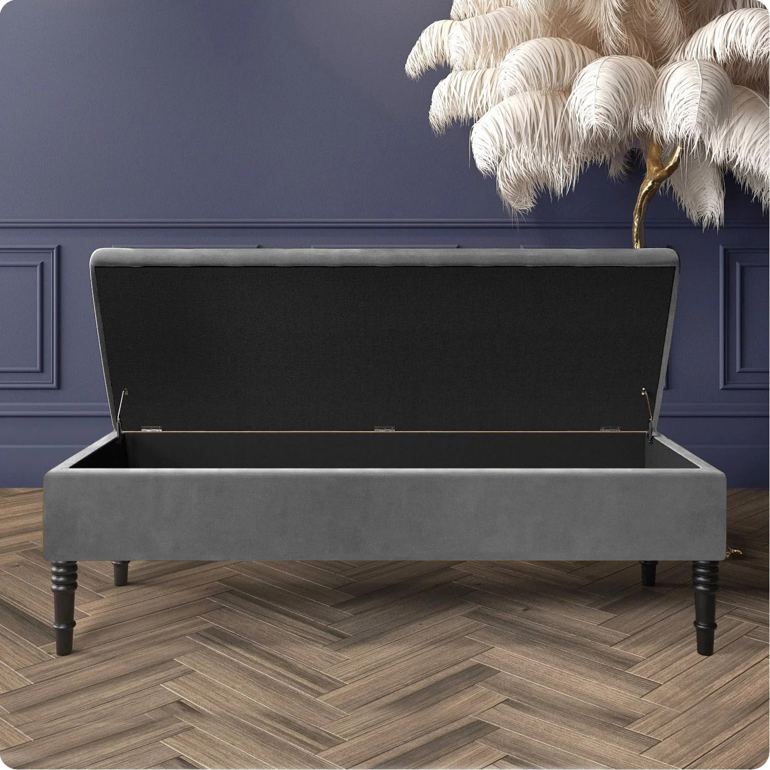 Safar Plain Upholstered Shoe Storage Bench with Legs