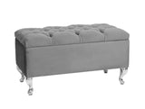 Londona Velvet Storage Bench with Legs