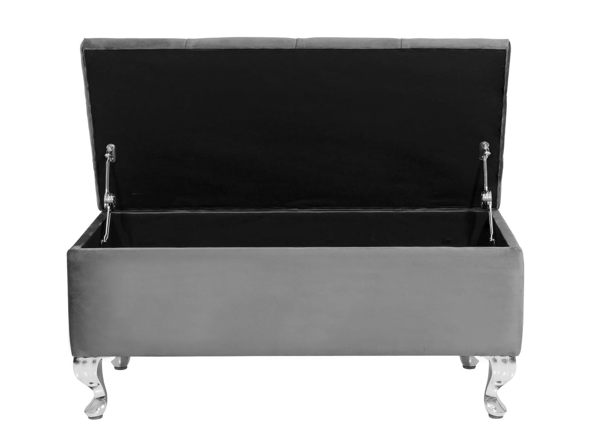 Londona Velvet Storage Bench with Legs