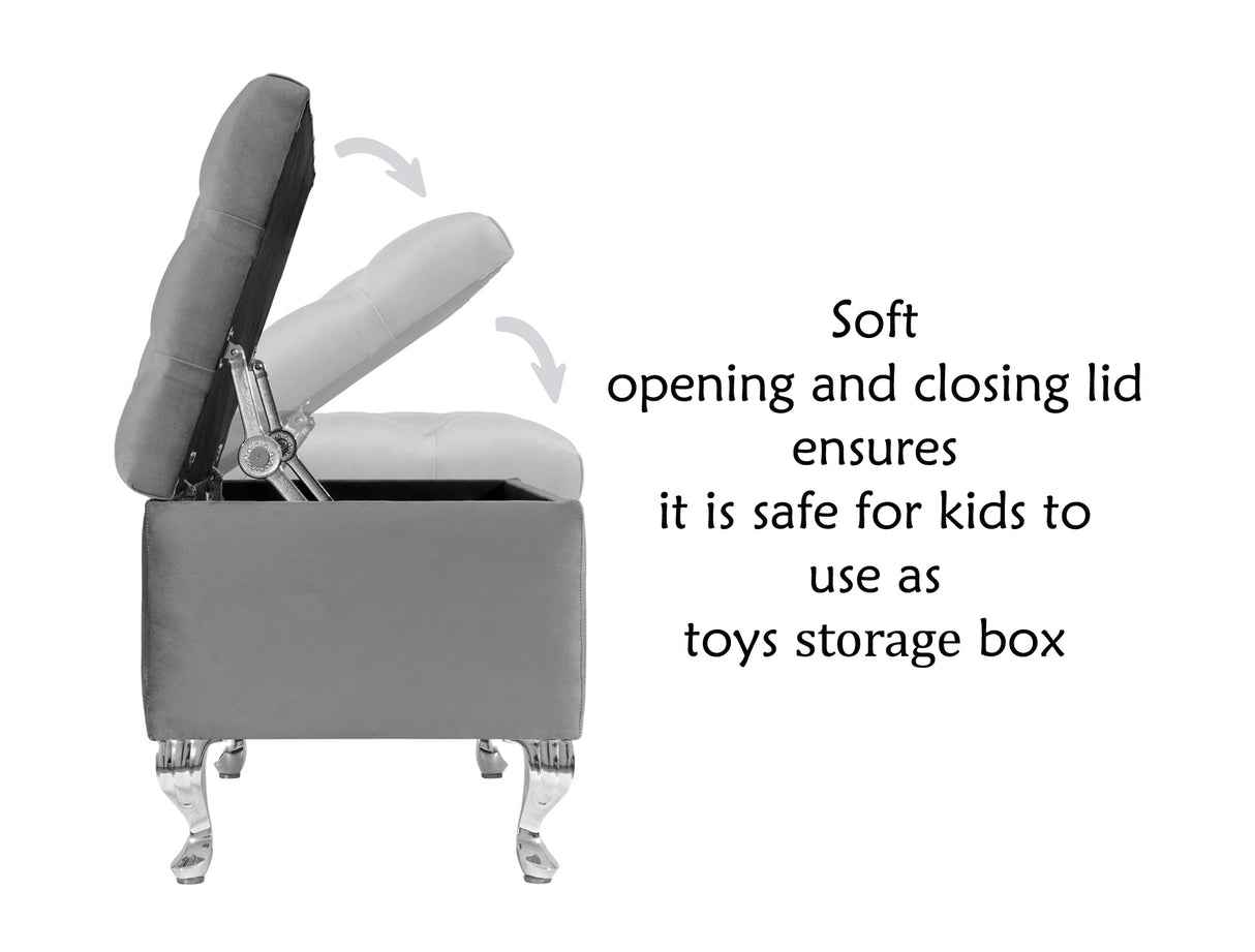 Londona Velvet Storage Bench with Legs