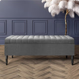 Paris Striped Ottoman Bench with storage