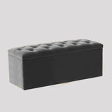 Luna Chesterfield Velvet Storage Ottoman