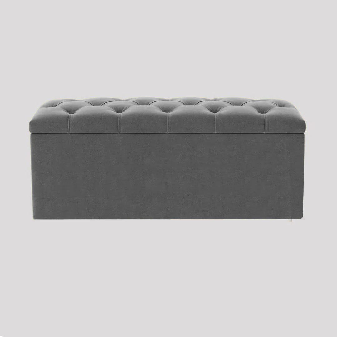 Luna Chesterfield Velvet Storage Ottoman
