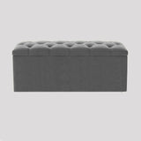 Luna Chesterfield Velvet Storage Ottoman