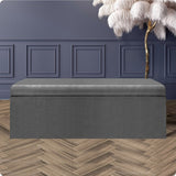 Safar Large Velvet Ottoman Storage Box with Plain Lid