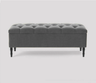 Swiss Chesterfield Upholstered Ottoman Storage Bench with Legs