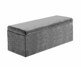 Safar Large Velvet Ottoman Storage Box with Plain Lid